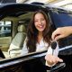 car rental service singapore lady taking key